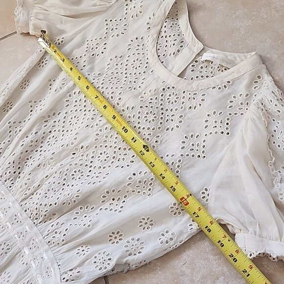Loveshackfancy Cream Eyelet Lace Dress Size Small - Picture 4 of 11
